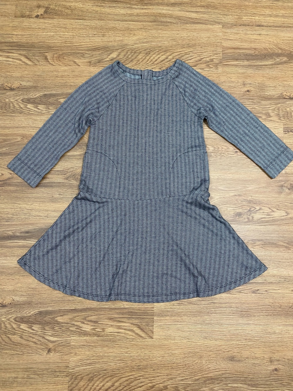 GAP Black and White Zigzag Long Sleeve Kids Dress Size M 8